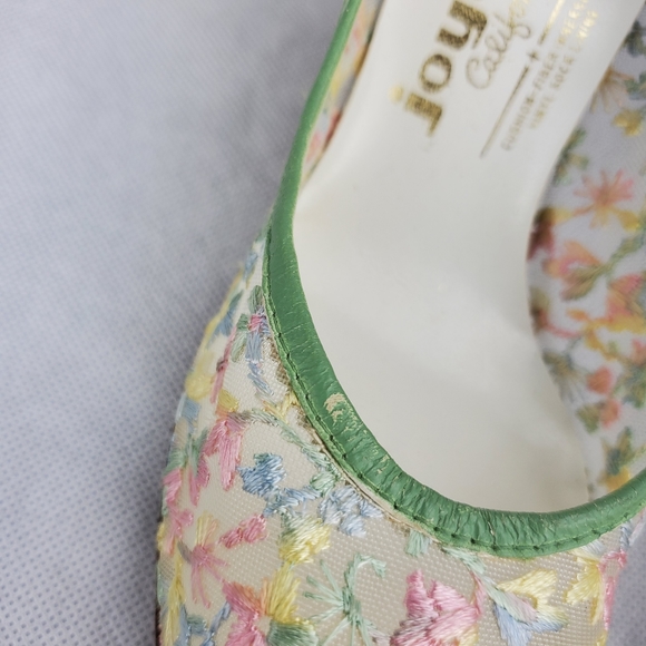 Vtg Floral Lace Joyce Heels Pastel California Sz 8 - Picture 8 of 13